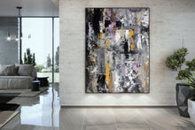 Load image into Gallery viewer, Black Grey Gold Contemporary Art Extra Large Abstract Painting Bp115