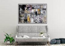 Load image into Gallery viewer, Black Grey Gold Contemporary Art Extra Large Abstract Painting Bp115