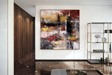 Load image into Gallery viewer, Red Brown Grey Contemporary Abstract Art Texture Wall Art Bp106