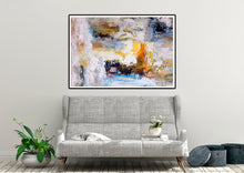 Load image into Gallery viewer, White Yellow Grey Large Abstract Art Painting Bathroom Office Wall Art Dp025