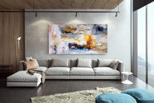 Load image into Gallery viewer, White Yellow Grey Large Abstract Art Painting Bathroom Office Wall Art Dp025