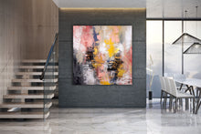 Load image into Gallery viewer, Pink Yellow White Abstract Painting Living Room Wall Art Dp027