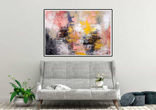 Load image into Gallery viewer, Pink Yellow White Abstract Painting Living Room Wall Art Dp027