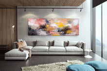 Load image into Gallery viewer, Pink Yellow White Abstract Painting Living Room Wall Art Dp027