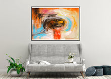 Load image into Gallery viewer, Orange Red Blue Abstract Painting Original Art Bathroom Wall Art Dp031