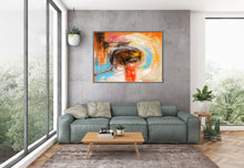 Load image into Gallery viewer, Orange Red Blue Abstract Painting Original Art Bathroom Wall Art Dp031