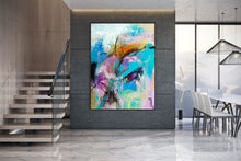 Load image into Gallery viewer, Sky Blue Purple Abstract Painting Texture Modern Wall Art Dp084