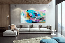 Load image into Gallery viewer, Sky Blue Purple Abstract Painting Texture Modern Wall Art Dp084