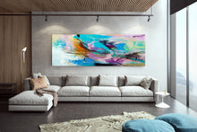 Load image into Gallery viewer, Sky Blue Purple Abstract Painting Texture Modern Wall Art Dp084