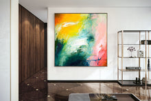 Load image into Gallery viewer, Red Green Yellow Abstract Painting Modern Decor Custom Art Bp107