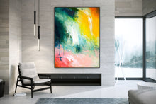 Load image into Gallery viewer, Red Green Yellow Abstract Painting Modern Decor Custom Art Bp107