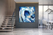 Load image into Gallery viewer, Blue White Abstract Canvas Art Painting Living Room Decor Dp081