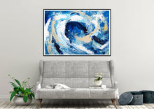 Load image into Gallery viewer, Blue White Abstract Canvas Art Painting Living Room Decor Dp081
