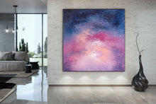 Load image into Gallery viewer, Purple and Navy Blue Abstract Painting Xl Canvas Wall Art Dp026