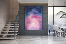 Load image into Gallery viewer, Purple and Navy Blue Abstract Painting Xl Canvas Wall Art Dp026