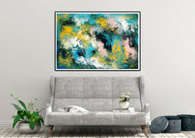 Load image into Gallery viewer, Green Blue Yellow Abstract Painting Living Room Wall Art Dp023