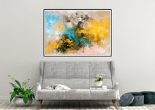 Load image into Gallery viewer, Yellow Pink Blue Abstract Painting Living Room Wall Art Bp108