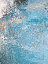 Load image into Gallery viewer, Large Texture Abstract Painting Blue White Abstract Art Bp095
