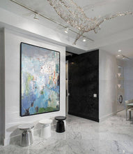 Load image into Gallery viewer, Large Green Purple Abstract Painting Wall Canvas Art Bp093