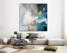 Load image into Gallery viewer, Large Wall Art for Bedroom Dine Room Modern Blue Painting Bp044