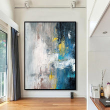 Load image into Gallery viewer, Large Wall Art for Bedroom Dine Room Modern Blue Painting Bp044