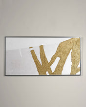 Load image into Gallery viewer, Gold Leaf Painting White Abstract Painting Original Modern Wall Art Dp063