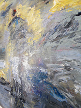 Load image into Gallery viewer, Original Abstract Canvas Wall Art Office Decor,Grey Painting Yellow Painting Dp136