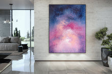 Load image into Gallery viewer, Purple and Navy Blue Abstract Painting Xl Canvas Wall Art Dp026