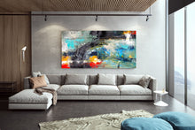 Load image into Gallery viewer, Green Blue Red Dine Room Wall Art Extra Large Wall Art Dp011