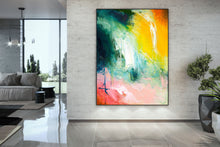 Load image into Gallery viewer, Red Green Yellow Abstract Painting Modern Decor Custom Art Bp107