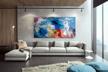 Load image into Gallery viewer, Blue Red Purple Original Abstract Painting Wall Art Texture Wall Art Dp016