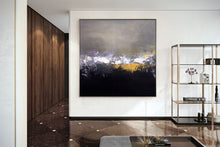 Load image into Gallery viewer, Black Grey Gold Abstract Painting Modern Decor Large Artwork Bp107