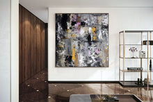Load image into Gallery viewer, Black Grey Gold Contemporary Art Extra Large Abstract Painting Bp115