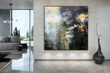 Load image into Gallery viewer, Brown Green Gold Abstract Painting Office Wall Art Kp053
