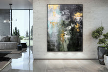 Load image into Gallery viewer, Brown Green Gold Abstract Painting Office Wall Art Kp053