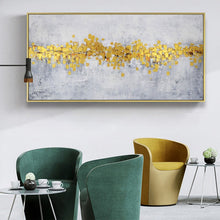 Load image into Gallery viewer, Large Gold Abstract Painting Modern Decor Gold Gray Painting Dp036