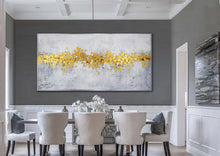 Load image into Gallery viewer, Large Gold Abstract Painting Modern Decor Gold Gray Painting Dp036