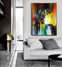 Load image into Gallery viewer, Brown Yellow Purple Abstract Canvas Abstract Art Large Canvas Painting NP004