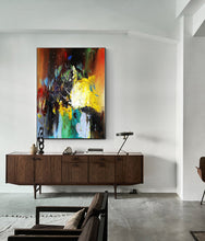 Load image into Gallery viewer, Brown Yellow Purple Abstract Canvas Abstract Art Large Canvas Painting NP004