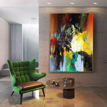 Load image into Gallery viewer, Brown Yellow Purple Abstract Canvas Abstract Art Large Canvas Painting NP004