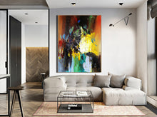 Load image into Gallery viewer, Brown Yellow Purple Abstract Canvas Abstract Art Large Canvas Painting NP004