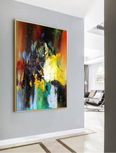 Load image into Gallery viewer, Brown Yellow Purple Abstract Canvas Abstract Art Large Canvas Painting NP004