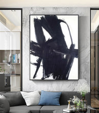 Load image into Gallery viewer, Large Black and White Painting Minimalist Painting Op064