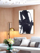 Load image into Gallery viewer, Large Black and White Painting Minimalist Painting Op064