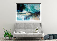 Load image into Gallery viewer, Green Beige White Abstract Painting Office Wall Art Kp062
