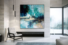 Load image into Gallery viewer, Green Beige White Abstract Painting Office Wall Art Kp062