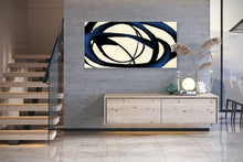 Load image into Gallery viewer, Deep Blue White Minimal Abstract Painting Contemporary Painting Kp057