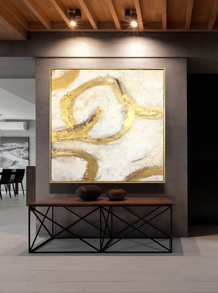 Original Gold Leaf Artwork Abstract Creative Paintings On Canvas Ap080 ...