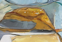 Load image into Gallery viewer, Gold Blue Abstract Painting Large Colorful Canvas Art Np062