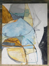 Load image into Gallery viewer, Gold Blue Abstract Painting Large Colorful Canvas Art Np062